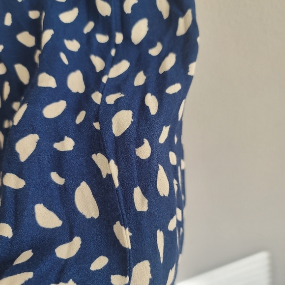 Reformation 0 Blue Dots Slip Midi Dress - Picture 5 of 12